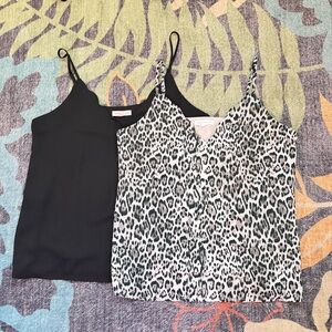 2-Pack Socialite L Camisole Women’s Tank Tops With Scalloped Neck Line Black